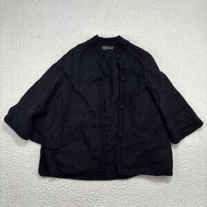 Mon Repos Poncho 100% Alpaca Wool Hand Knit Sweater Womens One Size Peru Black